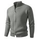 thumbnail image 1 of Ceisia Warm Stretchy Men's Slim Fit Stand-Collar Zip-Up Ribbed Knit Cardigan Gift, 1 of 5