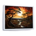 thumbnail image 2 of Designart "African Tree painting During Sunset" Tree African Floater Framed Canvas Wall Art, 2 of 7