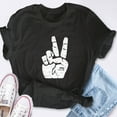 thumbnail image 4 of EcoLoom Peace Hand Sign Short Sleeve Unisex T Shirt Teal Blue-M, 4 of 6