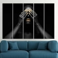 thumbnail image 5 of Black Woman Wall Decor, Contemporary Poster, Gold Woman Art, Abstract Canvas, African Gold Make Up Printed, Luxury Wall Decor, Canvas Wall Decor - 3P-Gallery Wrapped, 5 of 9