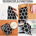 thumbnail image 7 of Dreamtimes Trellis Moroccan Black White Kitchen Towels Bar Tea Dish Towel Dishcloths Set of 6 Super Absorbent Soft 18 x 28 inches, 7 of 7