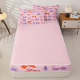 thumbnail image 4 of Erosebridal Lavender Bow Zipper Twin Comforter Sets with Fitted Sheet and 2 Pillowcases,Cute Heart Ribbon Zipper Bedding Set For Girls,Pink Reversible,4-Piece, 4 of 7