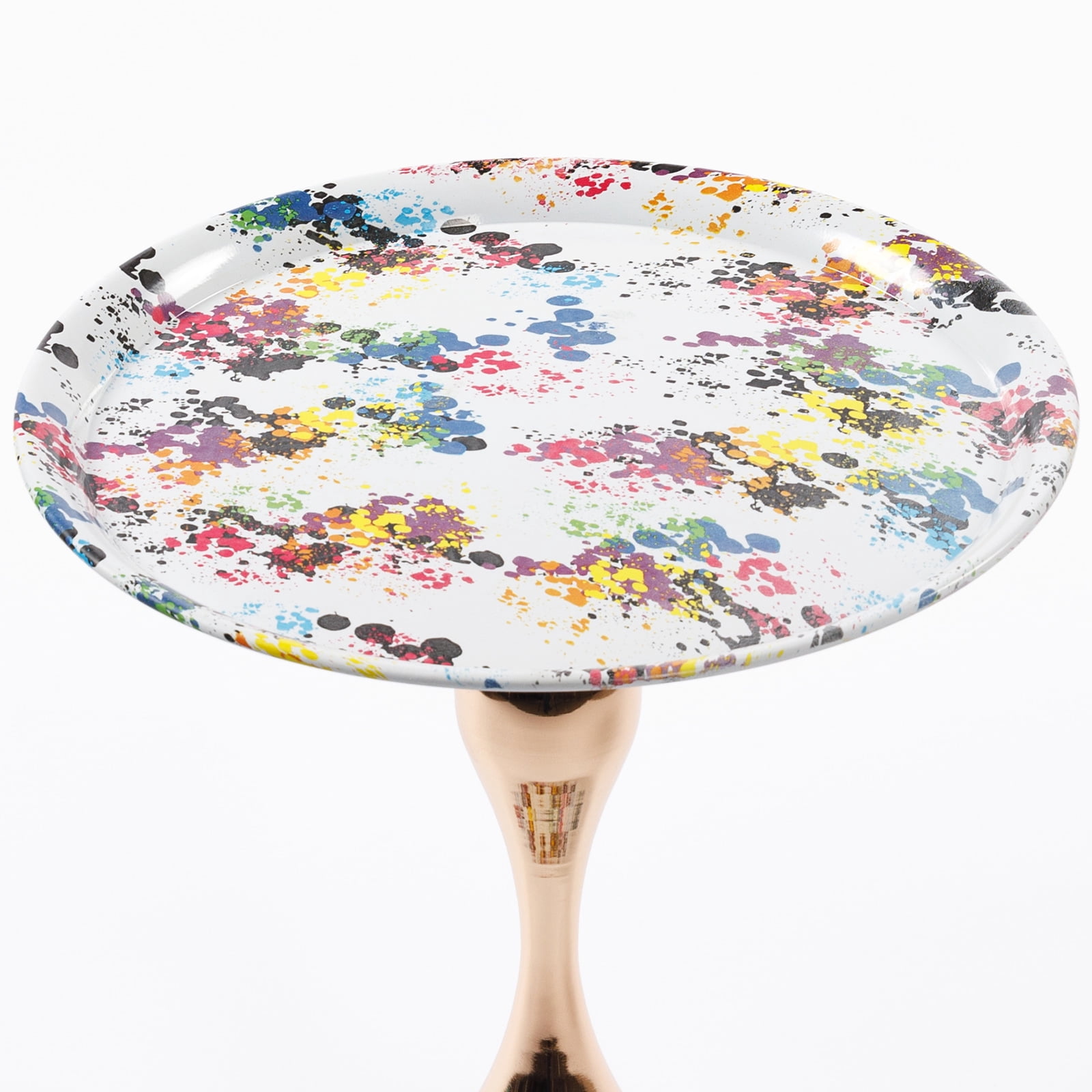 MAYEERTY Mermaid Tail End Coffee Table Round Side Table, Modern Metal Pedestal Table, Minimalist Accent Table for Small Spaces, Drink Martini Table Decoration