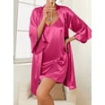 thumbnail image 6 of KISSGAL Sleeveless Nightgowns with Robes Set Satin Silk Bridal Party 3/4 Sleeves Bathrobes with Pocekts, 6 of 6
