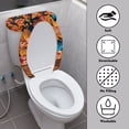 thumbnail image 3 of HELLHERO Turkey and Maple Leaf Pattern Toilet Seat Covers Set Stretch Toilet Lid Seat Cover & Pack of 2 Fits All Toilet Shapes Soft, 3 of 8