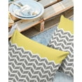 thumbnail image 2 of Pack of 2 Outdoor Pillow Covers, Mid-Century Modern Geometric Yellow Gray Pattern Waterproof Square Throw Pillowcase Cushion Decorative Pillow Covers for Couch Patio Tent, 24x24 in, 2 of 6