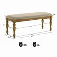 thumbnail image 6 of Dtwnek Wood Dining Bench with Cushion, Modern Dining Bench for Home, Entryway, Kitchen, Dining Room, 6 of 6