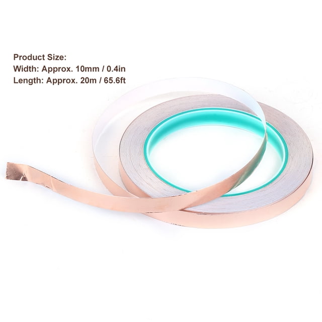 Cinta Adhesiva de Lámina de Cobre Conductora de Doble Cara Spptty 10 Mm X 20 M Color de Latón