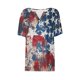 thumbnail image 4 of Fiudx Ropa de Mujer Blusa de Manga Corta Estampada a La Moda para Mujer, Blusas Informales con Cuello En V, 4 of 5