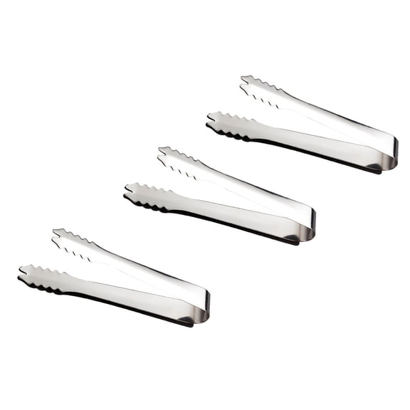 3 PCS Ice Cube Tongs Candy Sugar Food Serving Clip Salad Stainless Steel Appetizers