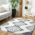 thumbnail image 2 of SAFAVIEH Moroccan Tassel Desmond Southwestern Shag Area Rug, Dark Grey/Ivory, 3' x 3' Square, 2 of 8