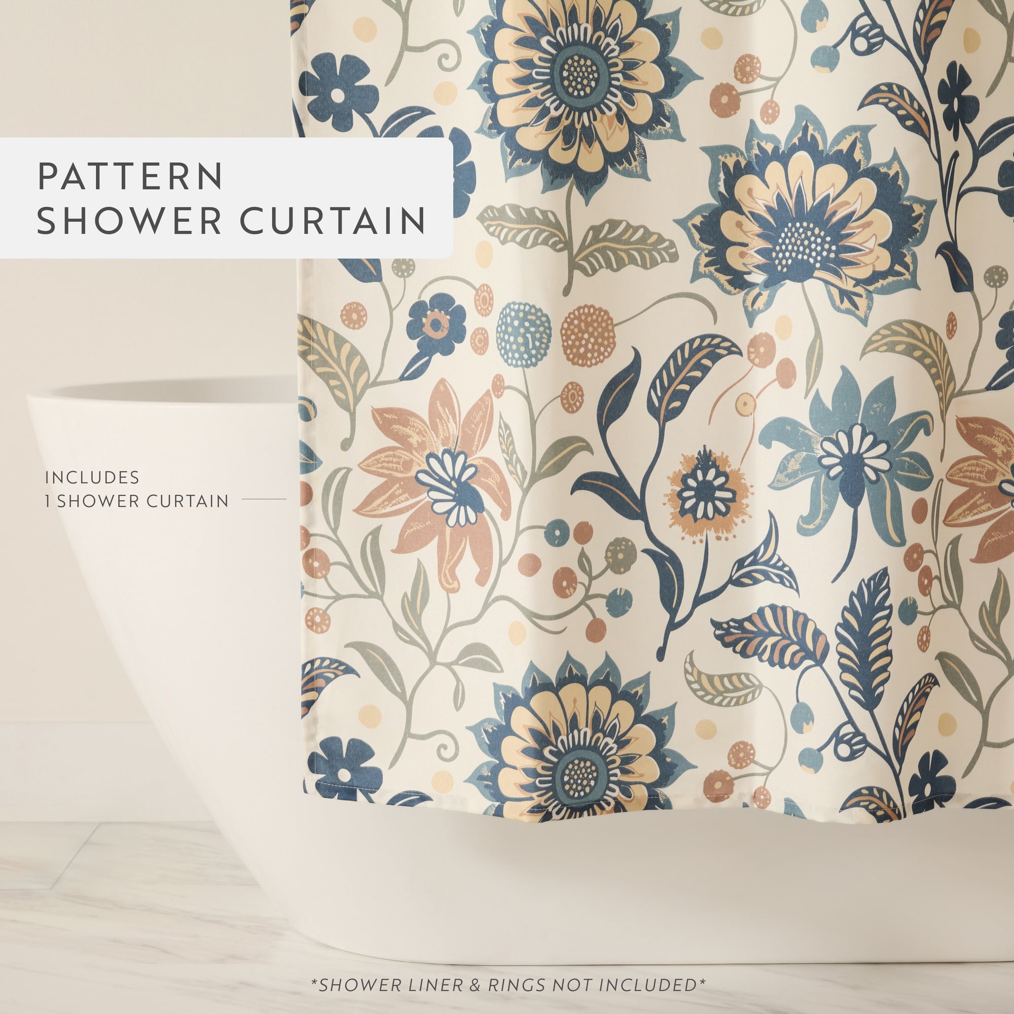 Shower Curtain in Floral Patterns