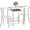 White & Silver, variant on 3-Piece Dining Table Set for Kitchen Breakfast Nook, Wood Grain Oval Tabletop and Metal Frame with Built-in Wine Rack, for Small Spaces, Antique Brown & Black