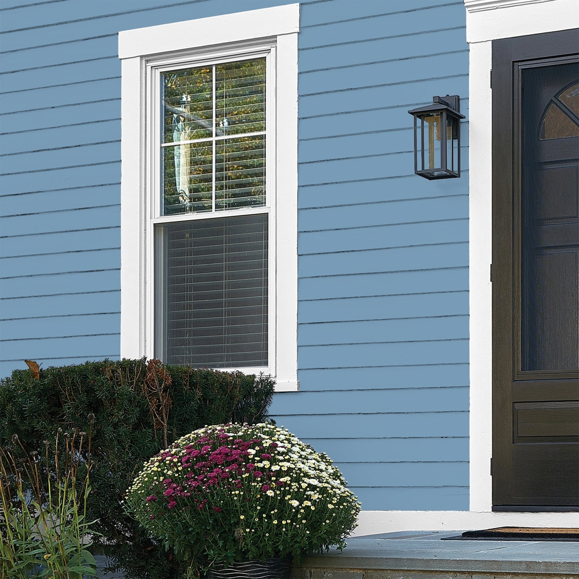 Glidden HEP Walden Pond / Blue Flat Exterior Paint with Primer, 1 Gallon