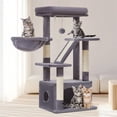 thumbnail image 2 of Cat Tree, Cat Tower for Indoor Cats 38.5Inch=98CM, Suitable for Kittens, with Luxurious Cat Condo, with Adjustable Baskets and Luxurious Perch, Light Gray, 2 of 9