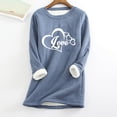 thumbnail image 3 of Tbopshirt Womens Hoodless Sweatshirts,Plus Size Essential Crewneck Sweatshirts Christmas Women's Round Neck Pocket Thickened Plush Warm Long Sleeve Tops, 3 of 5