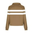 thumbnail image 4 of HAiming Womens Striped Sweatshirt Stand Collar Quarter Zip Long Sleeve Pullover Tops Trendy Clothes, 4 of 5