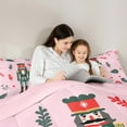 thumbnail image 4 of Manfei Christmas Nutcraker Soldier 7 Pieces Bedding Comforter Set,Merry Xmas Full Bedding Set,Red Berry Green Leaves Fitted Sheet Flat Sheet For Teens,Ultra Soft Home Decor Reversible, 4 of 8