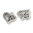 thumbnail image 2 of 50pcs style Filigree Alloy Heart Cadmium Free & Lead Free Antique Silver 14x13x3mm Hole: 1.5mm, 2 of 3