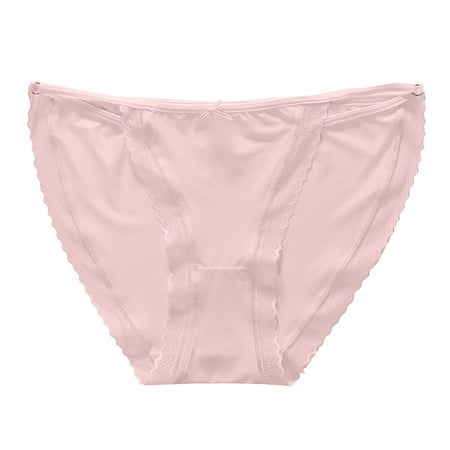 XMMSWDLA Sexy Lace Underwear for Women Fr Silk Seamless Panties with Silky Tactile Touch Assorted Colors Pink M Depends Underwear for Women