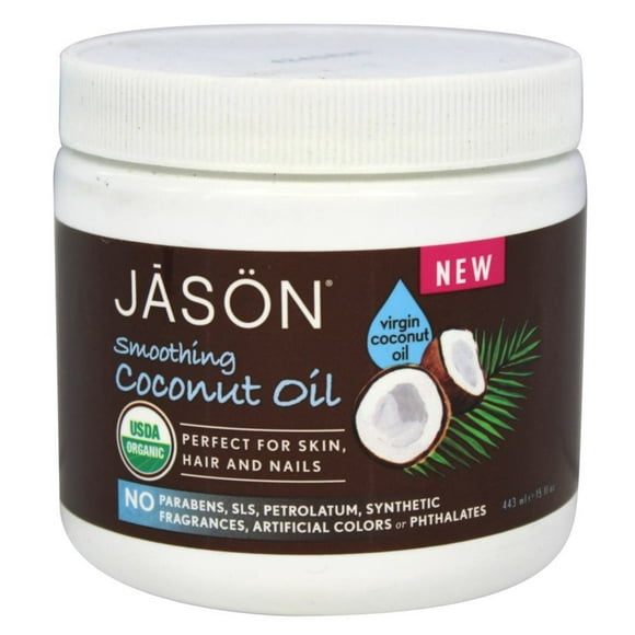 JASON Natural Products - Huile Non Raffinée de Noix de Coco Lissante Biologique - 15 oz.