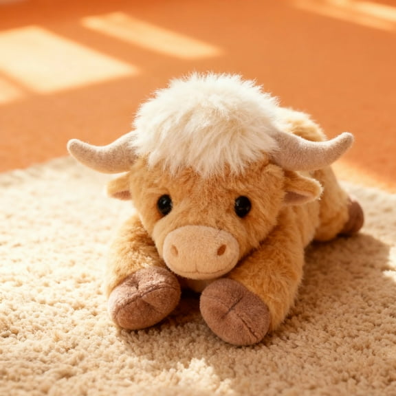 Weighted Highland Cow Stuffed Animal - Plush Highland Cow Toy, Calming Sleep Buddy, Durable & Washable, Perfect Christmas Gifts for All Occasions