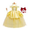 thumbnail image 1 of Vestido de princesa bella para niñas, disfraz de la Bella y La Bestia, ropa de fiesta, corona de palo mágico, 2022 Fivean unisex, 1 of 2