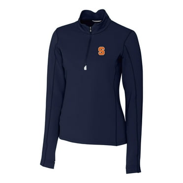 Women's Cutter & Buck Navy Syracuse Orange Traverse Half-Zip Pullover Jacket