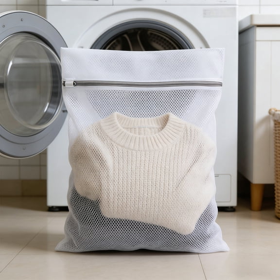 Honeycomb Mesh Laundry Bag for Delicates – Nylon Wash Bag for Bras, Socks, and Lingerie - Protects Clothes While Washing and Drying White