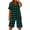 A05 Green-Linen Sets, variant on Mifsaly Linen Sets for Women 2 Piece Plaid Lounge Matching Set Short Sleeve Button up Tops Loose Wide Leg Shorts with Pockets L