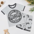 thumbnail image 2 of TOWED22 Toddler Baby Boy Clothes Summer Funny Letter Print Shirts Top Solid Pocket Shorts 2PC Sets Kids Casual Outfits Grey,4-5 Y, 2 of 6