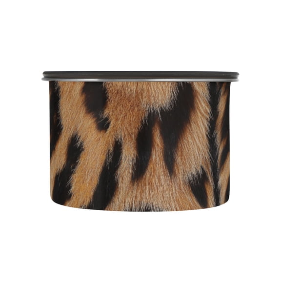 Tiger Print Airtight Coffee Bean Canister 17oz Food Storage Containers with Lids For Gournd, Tea, Sugar, Flour, Rice, Cereal, Candy Cookie Jar