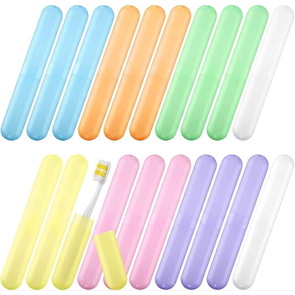 20 Pcs Portable Plastic Toothbrush Storage Containers, Suitable for Travel