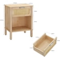 thumbnail image 2 of Small Rattan Nightstand, Boho Bedside Table,End Table with Drawer, Rattan Furniture,Rattan Nightstand with Boho Desk for Living Room,Bedroom,Small Space Natural, 2 of 8