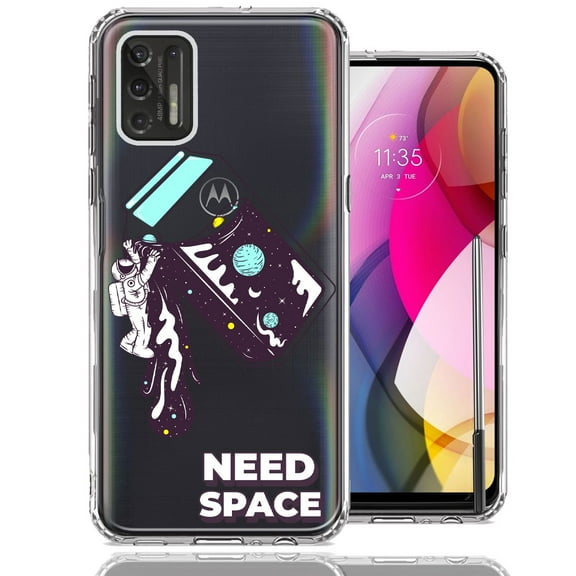 MUNDAZE for Motorola Moto G Stylus 2021 Need Space Astronaut Stars Design Double Layer Phone Case Cover