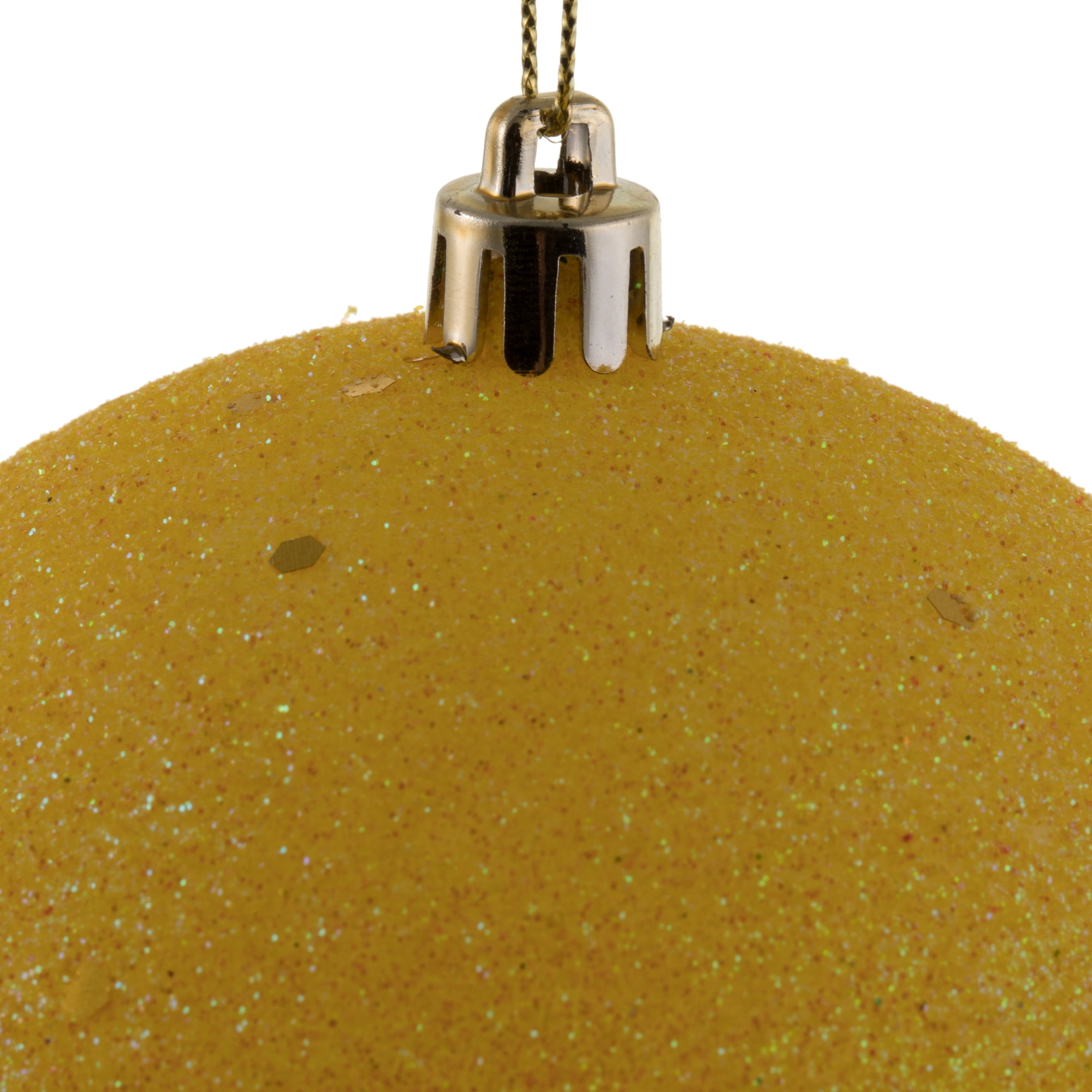 Vickerman 4" Yellow 4-Finish Ball Ornament Assortment, 12 per Box