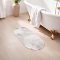 thumbnail image 6 of Evideco French Home Goods Elemental Palm Breeze Gray Nautical, Coastal and Beach Gray Polyester/PU/Rubber Bath Rug, Bath Runner, Non-Slip Backing, 6 of 8