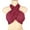 Wine, variant on Umfun Women's Flirty Wrap Tube Top - Cross Front Halter Bandeau, Buttery Soft Stretch Knit Crop Top for Sunny Vacation & Daily Wear