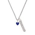 thumbnail image 1 of Delight Jewelry Acrylic 5/16" Navy Blue Heart Silvertone Fearless Bar Charm Necklace, 23", 1 of 4