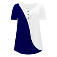 thumbnail image 5 of Womens Plus Size,Women Fashion Solid Color Casual V-Neck Short Sleeve Loose T-Shirt Tops, 5 of 7