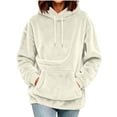 thumbnail image 3 of Oksale Pet Pouch Hoodies for Women Soft Comfy Fleece Sweatshirts with Hood with Pet Carrier Pockets Loose Long Sleeve Winter Warm Clothes Beige S, 3 of 9