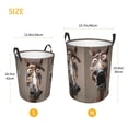 thumbnail image 3 of Balery Funny Horse Faces Expressions Cesta de ropa redonda con asas, impermeable, independiente, para ropa, juguetes, dormitorio y familia-Small, 3 of 6