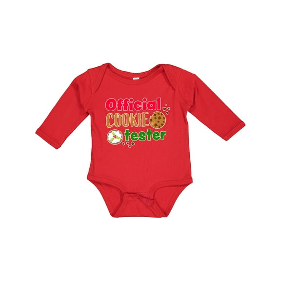 Inktastic Official Cookie Tester Christmas Cookies Boys or Girls Long Sleeve Baby Bodysuit