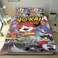 thumbnail image 1 of Yokai Watch Conjunto de sábanas temático, trío de piezas, cómodo y amigable con la piel, diseño único, regalo de decoración para el hogar para familiares, amigos y fans, 90 cm * 190 cm, 1 of 6