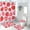 Strawberry, variant on Cherry Shower Curtain Sets with Non-Slip Rug Cartoon Red Fruit Green Leaves Bathroom Sets Decor Accessories Bathroom Curtains Shower Set with Non-Slip Rug Toilet Lid Cover Bath Mat, 72x72 Inch