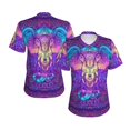 thumbnail image 3 of Yiaed Elephant in Tribal Style Print Women's T Shirt V-Neck Short Sleeve Shirt Casual Breathable Tee Summer Tops-XX-Large, 3 of 5