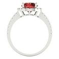 thumbnail image 4 of 1.8 ct Round Cut Natural Garnet with Simulated Diamond Halo Accents 18K White Gold Womens Engagement Ring, 4 of 5