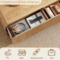 thumbnail image 2 of 47.2 in Mid-Century Modern Coffee Table, Fluted Accent with Large Storage Drawer,Natural, 2 of 7