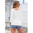 thumbnail image 4 of Sherrylily Fall Women Scoop Neck Henley Shirts Low Cut Sexy Long Sleeve Button Down Tops, 4 of 5