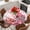 Pink Crimson White, variant on Valentine's Day Round Tablecloth, Fitted Table Cover with Elastic for 36"-44" Round Tables, Pink Love Gnomes Roses Ombre Romantic Table Cloth Outdoor Indoor Dinning Party Waterproof Tablecloths